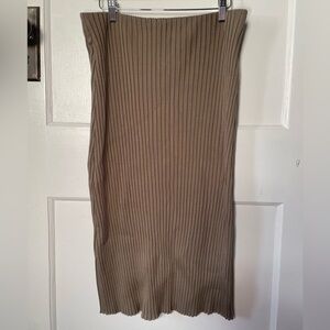 Oak and Fort Ribbed Midi Pencil Skirt-Large